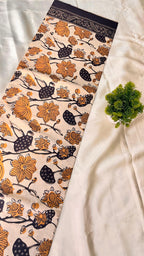 Ajrakh Handblock Floral Pure Mul-Mul Saree