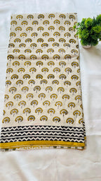 Pure Cotton Mul Mul Handblock Saree