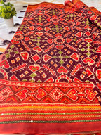 Patola Kantha Work Saree - Purple